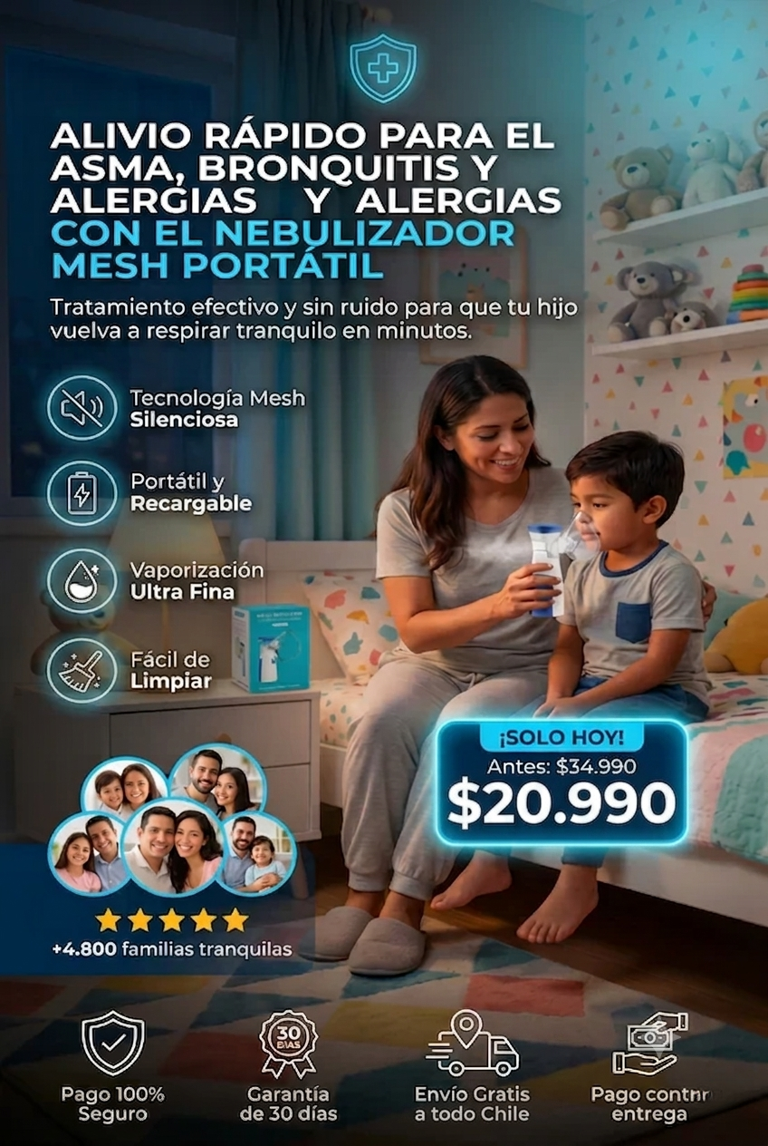 Kit Nebulizador Portátil NebuPure™ (Niños y Adultos) + Cable/Cargador