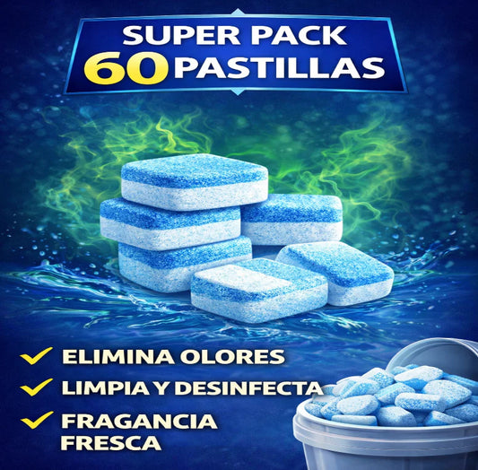 🧼Pack 60 Pastillas Limpiadoras de Lavadora