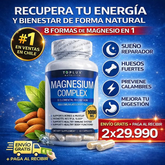 💪 MAGNESIO COMPLEX – Suplemento 8 en 1 (60 Cápsulas)